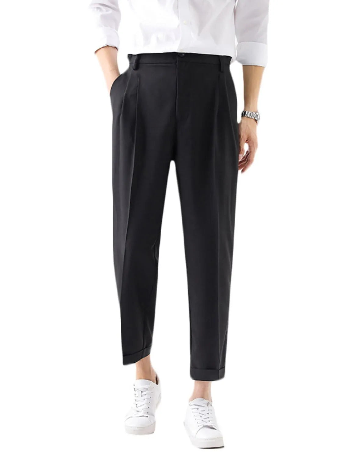 Basic style solid pants