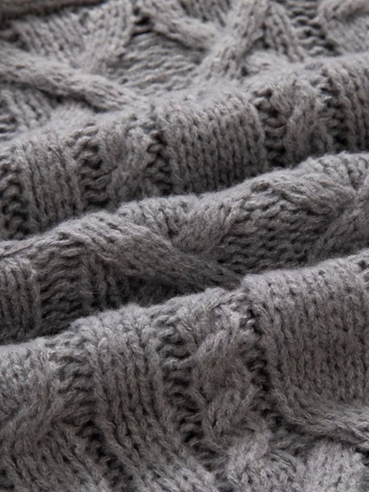Shawl collar cable knit sweater
