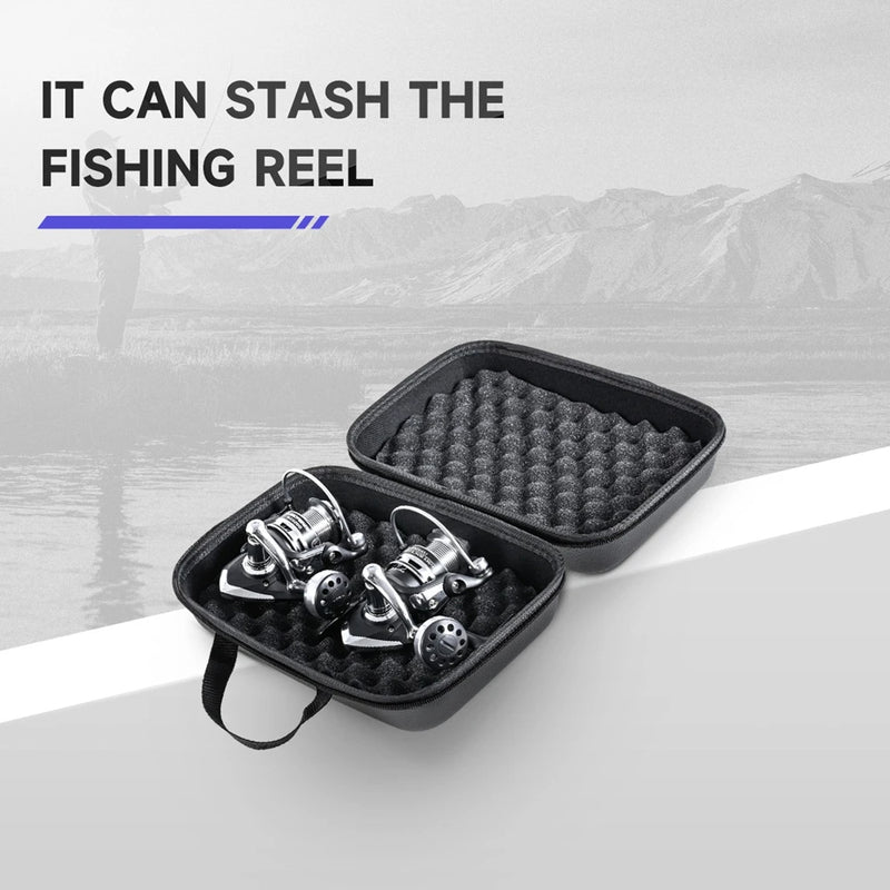 Portable EVA Fishing Reel Bag Shockproof Waterproof Reel Protective Case Fishing Tackle Storage Case for 1-2 Fishing Reels