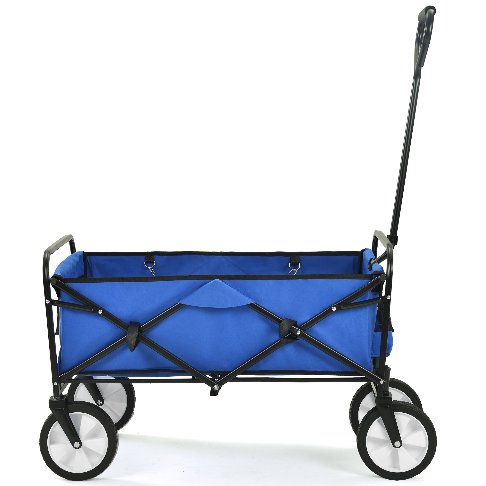 Folding Wagon Garden Shopping Beach Cart   (Blue)