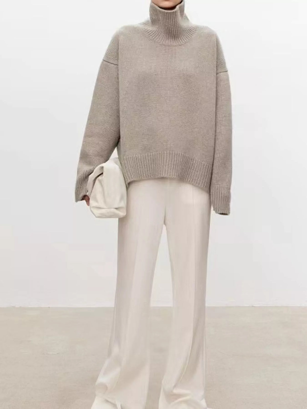 Oversized Turtleneck Wool Sweater