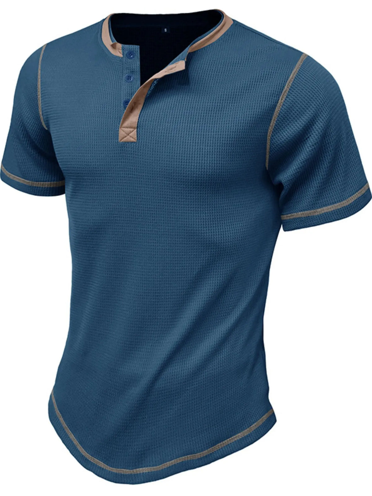 Contrast stitch henley polo shirt
