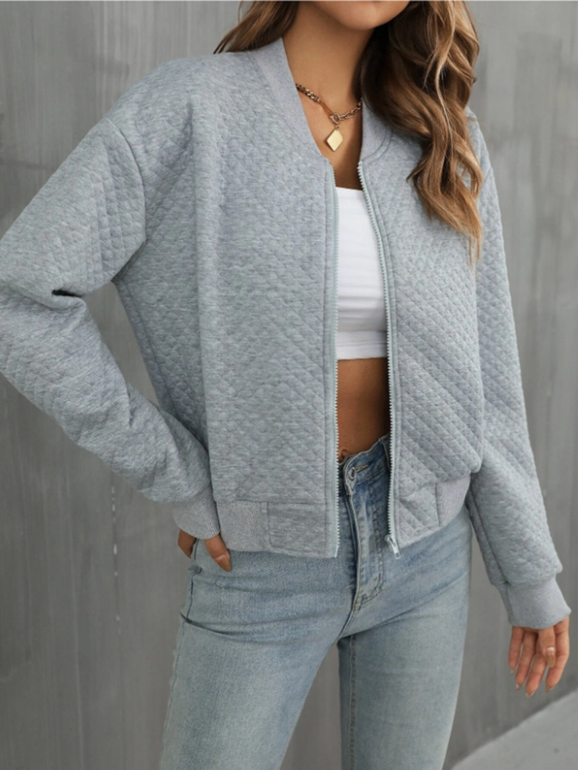Zip up long sleeve jacket