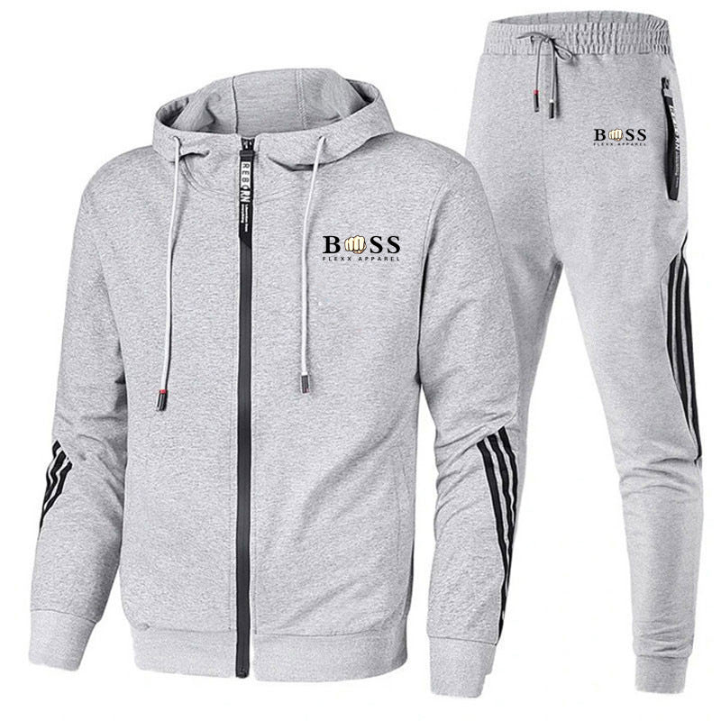 Ensemble deux pièces de sport pour homme avec sweat à capuche
