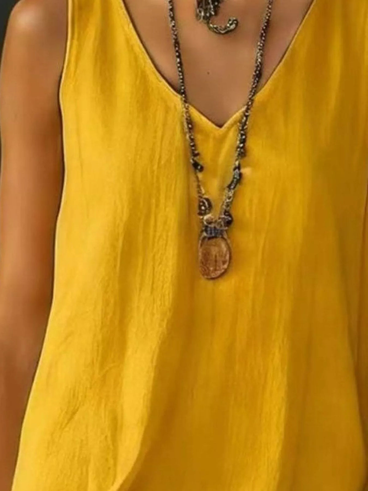 Ruffle-hem sleeveless dress