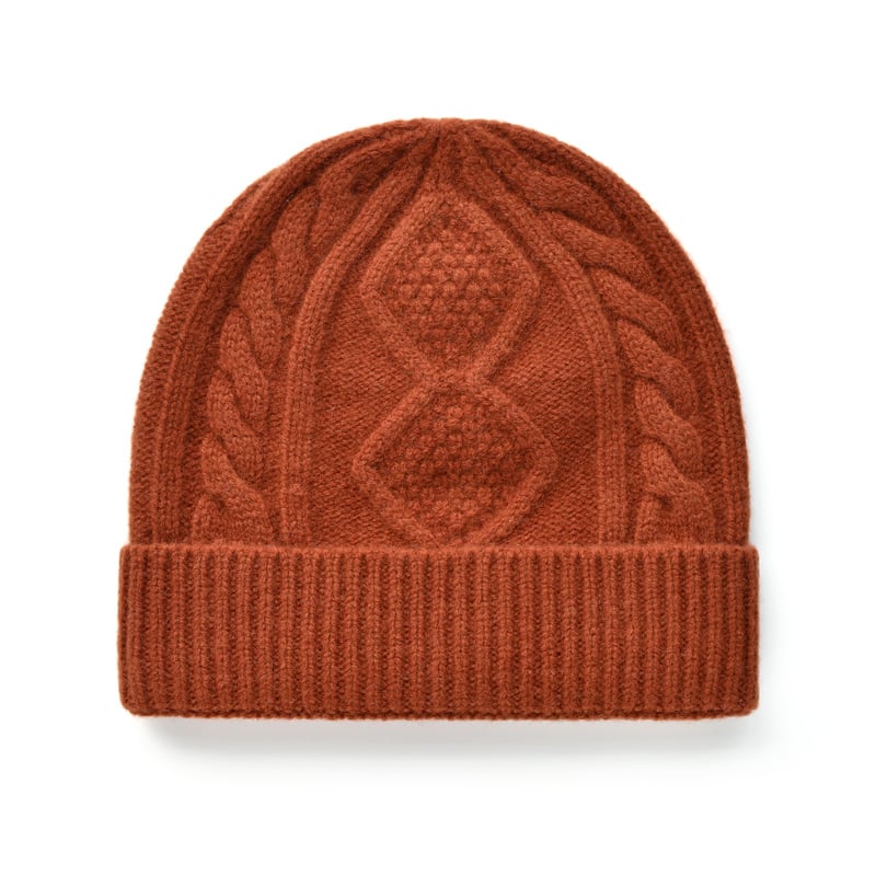 Cable-knit wool beanie
