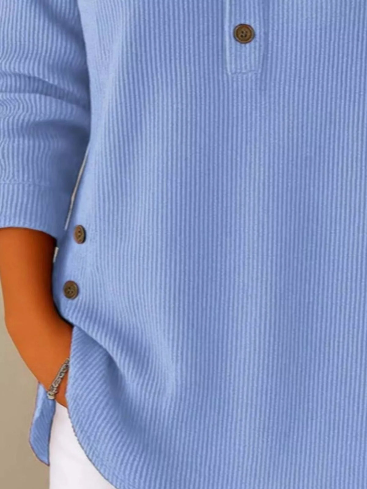 Corduroy button top