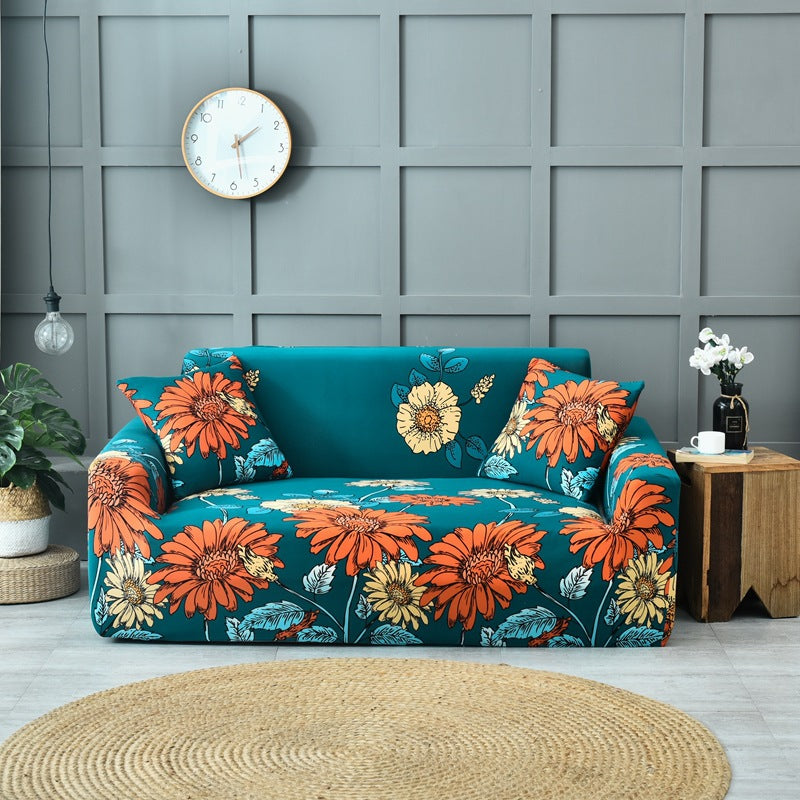 Four season sofa cover with full elastic sofa cover and fabric combination anti slip cover