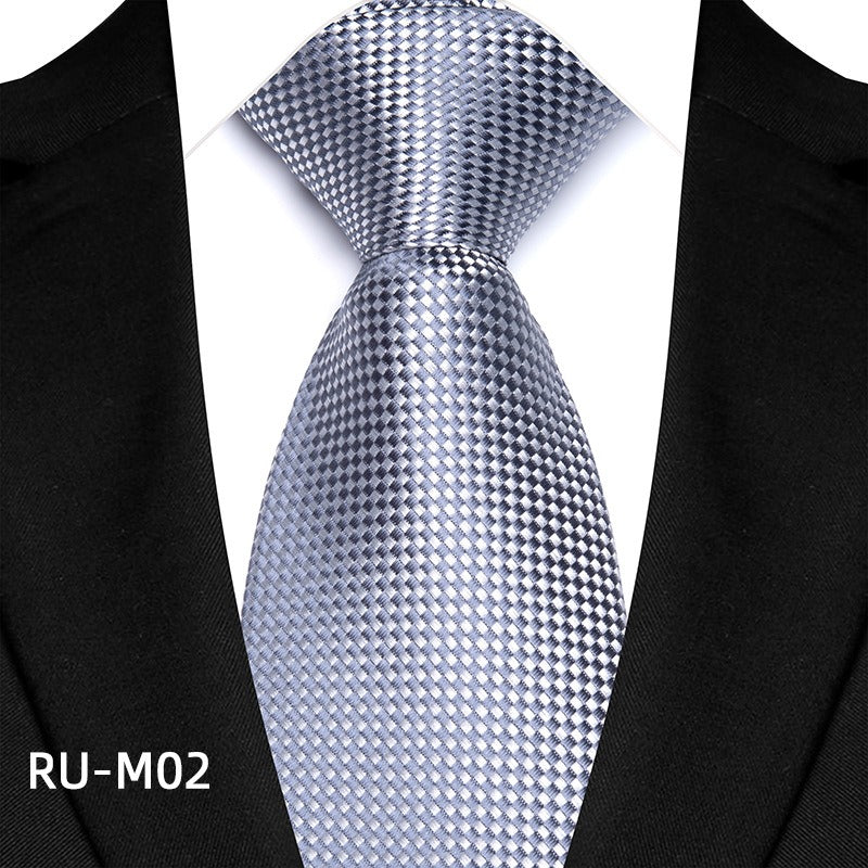 High density striped small flower men's business suit tie