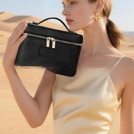 Top handle vanity case bag
