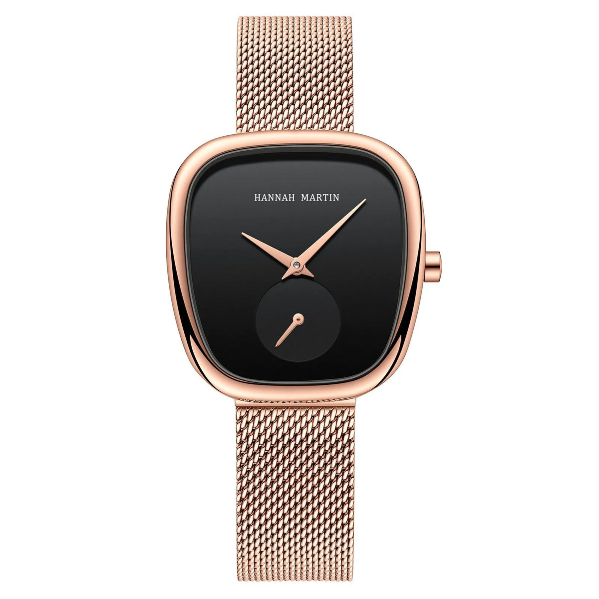 Square mesh-strap watch
