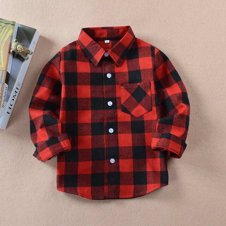 Boys' check flannel shirt