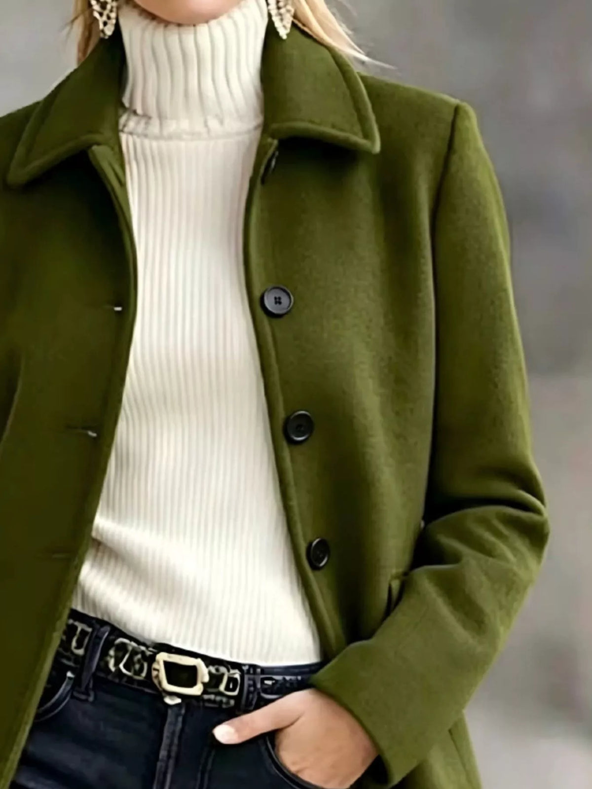 Collared button coat