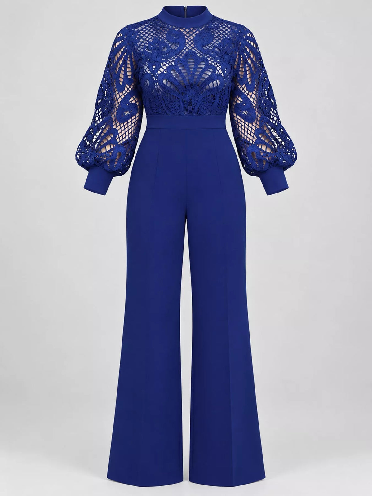 Lace lantern-sleeve jumpsuit
