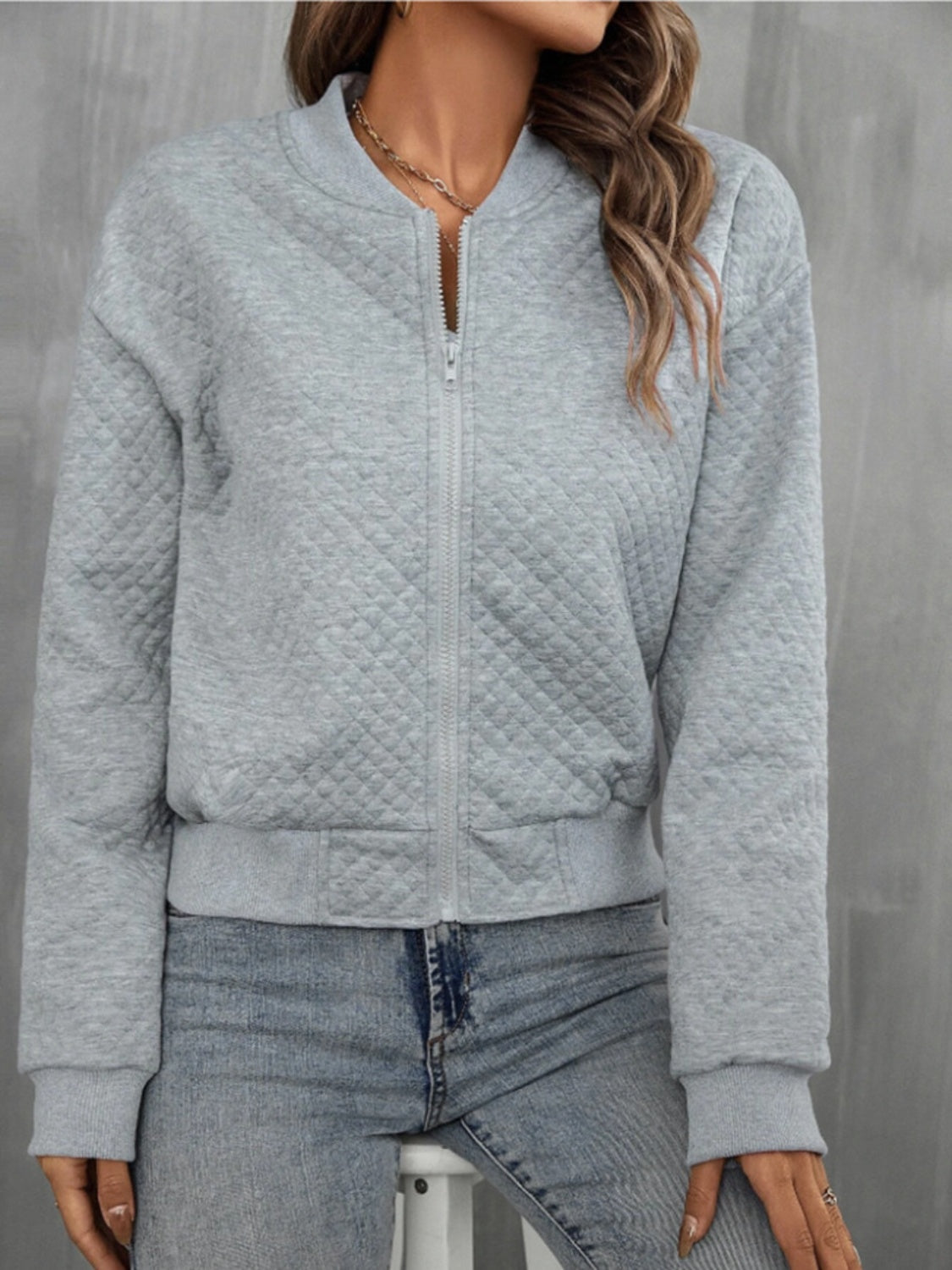 Zip up long sleeve jacket