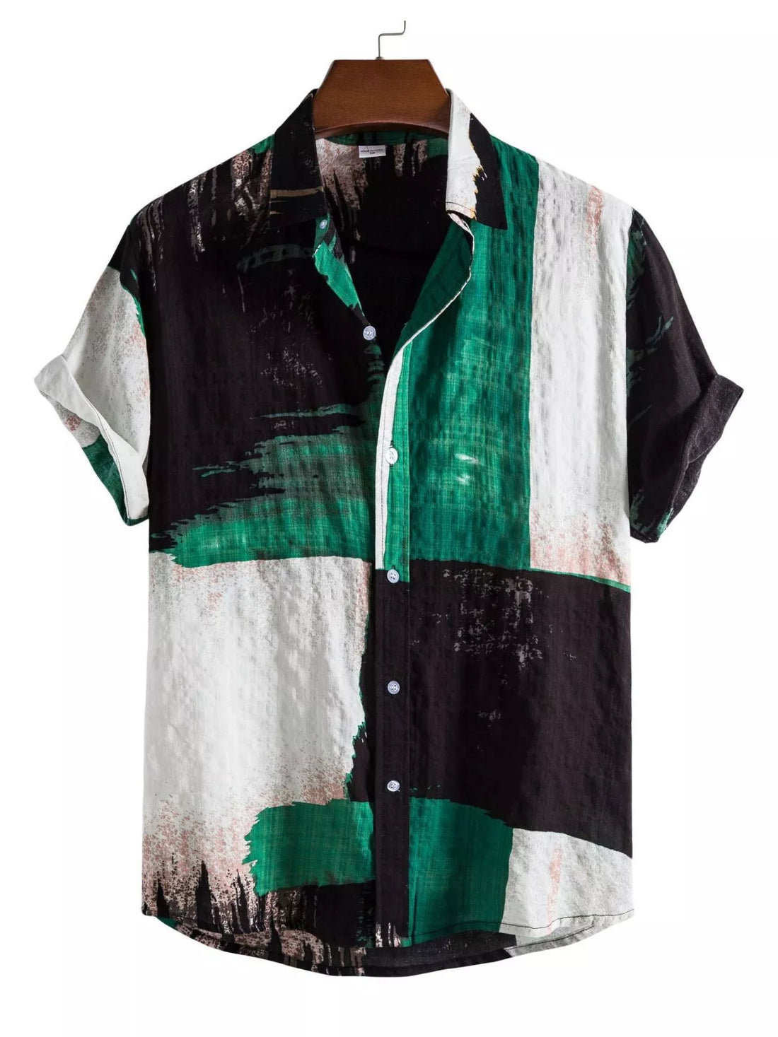 Color Block Button Up Shirt