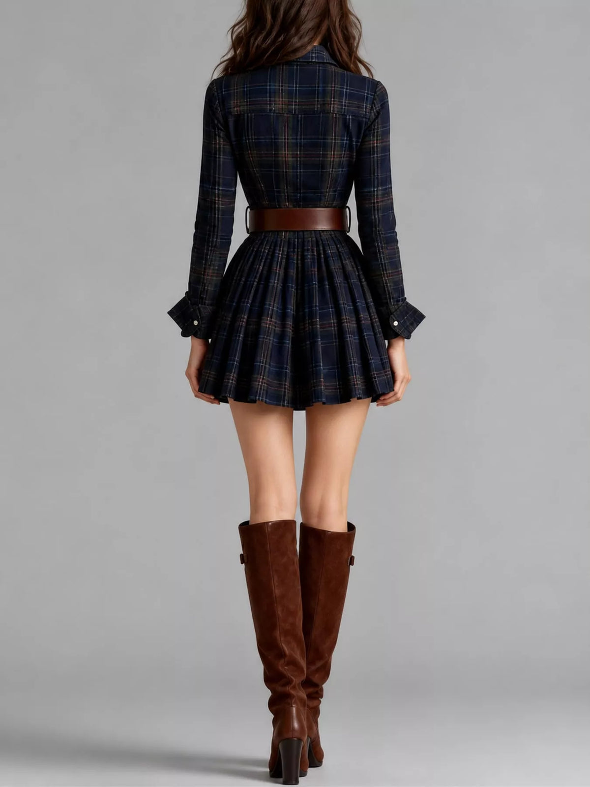 Plaid shirt dress