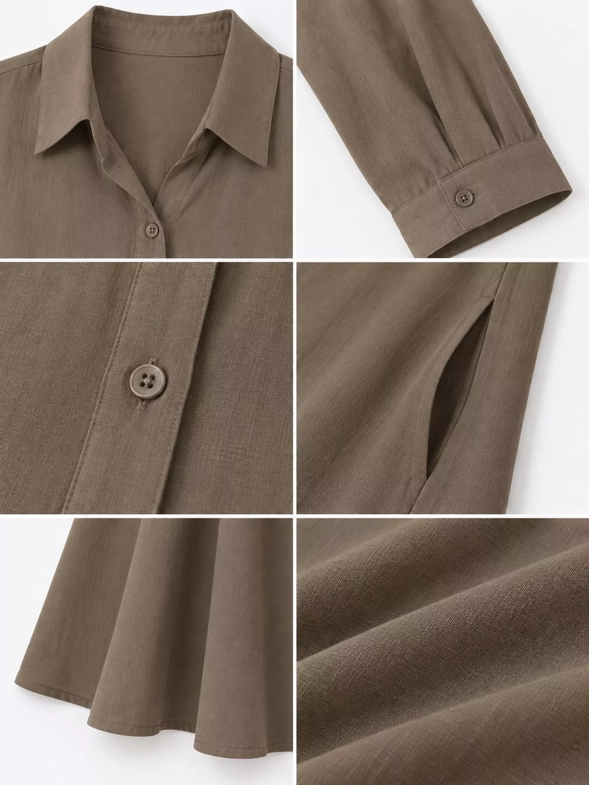 Button front long sleeve maxi shirt dress