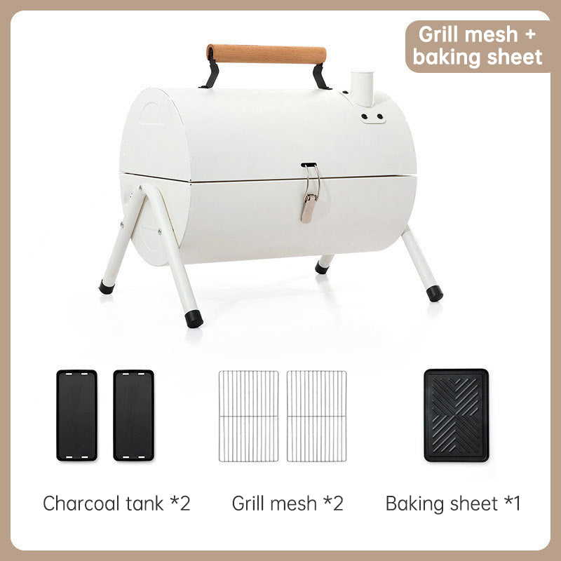 Outdoor portable double-sided barbecue stove camping home charcoal barbecue pre meat barbecue rack