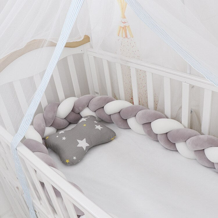 100cmBaby Bumper Bed Braid Knot Pillow Cushion Bumper for Infant Kids Crib Protector Cot Bumper Room Decor Anti-collision Bumper