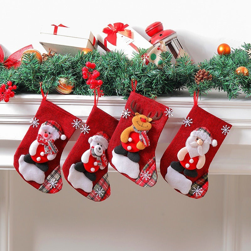 Christmas Socks Candy Gift Bag Large Santa Claus Snowman Elk Socks Gift Bag Christmas Decorations