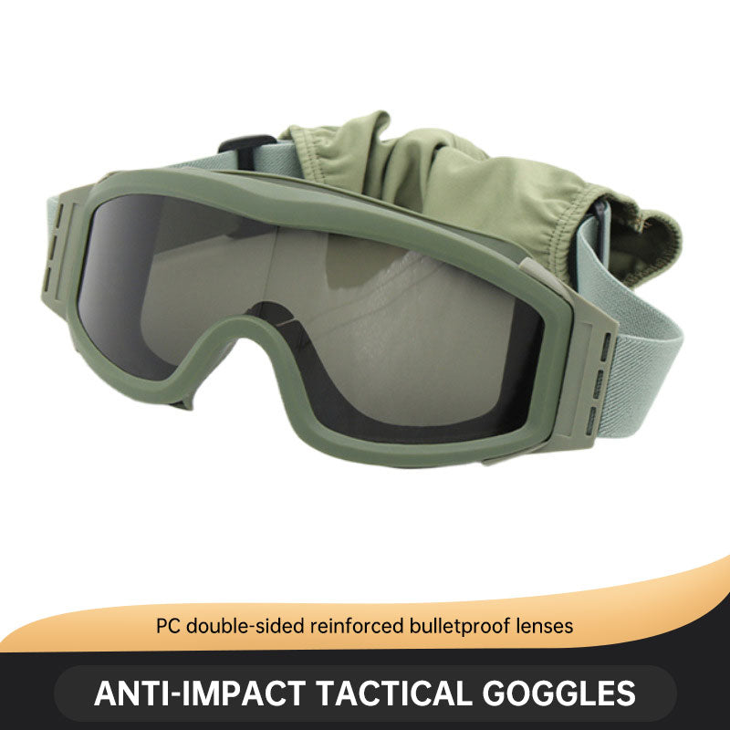 Tactical military fan wind goggles CS outdoor equipment shooting protection against impact three lens set goggles