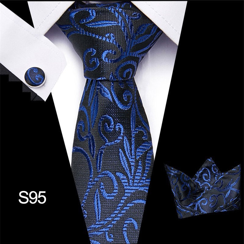 Men's tie three piece set cashew flower series fashion tie