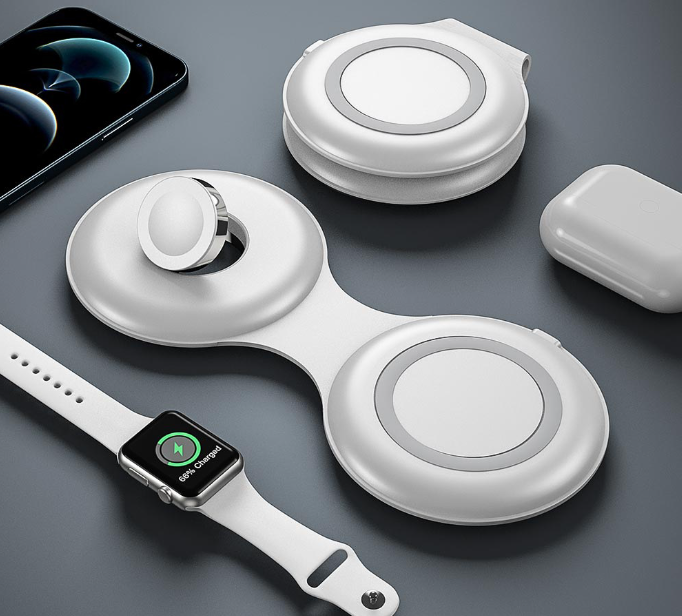 Three in one foldable wireless charging