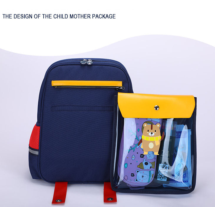 Children's schoolbag two in one load reducing spine backpack primary school student backpack