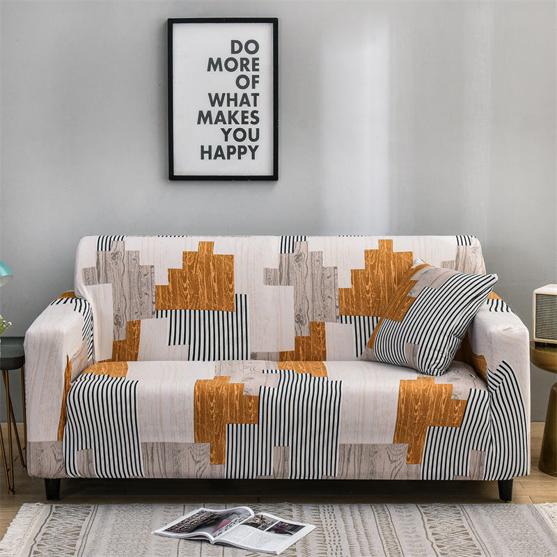 Printed sofa cover with all inclusive sand and elastic sofa cover
