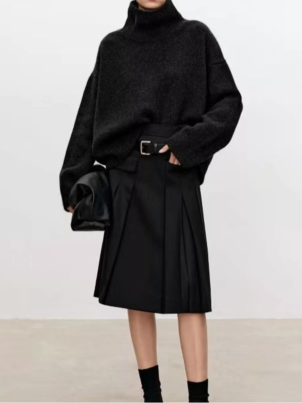 Oversized Turtleneck Wool Sweater