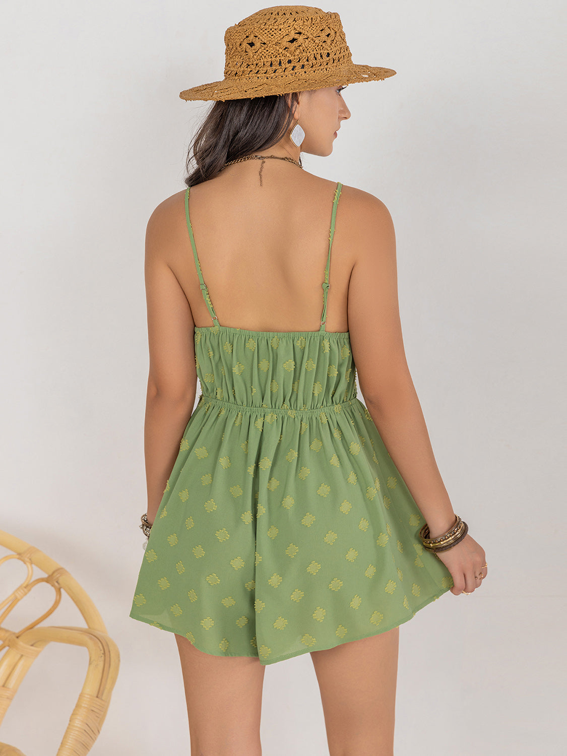 Square Neck Spaghetti Strap Romper