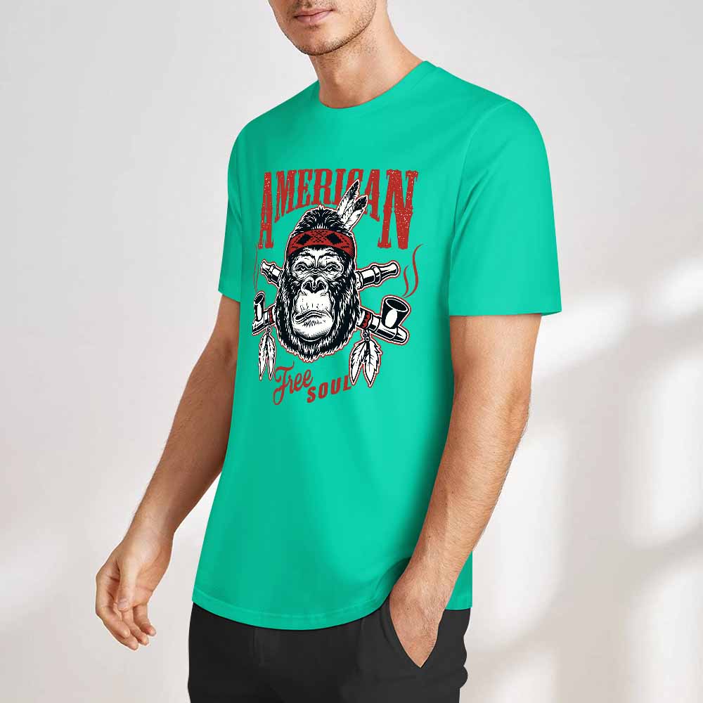 New 2025 Pure cotton short sleeved T-shirt Front print Multiple colors