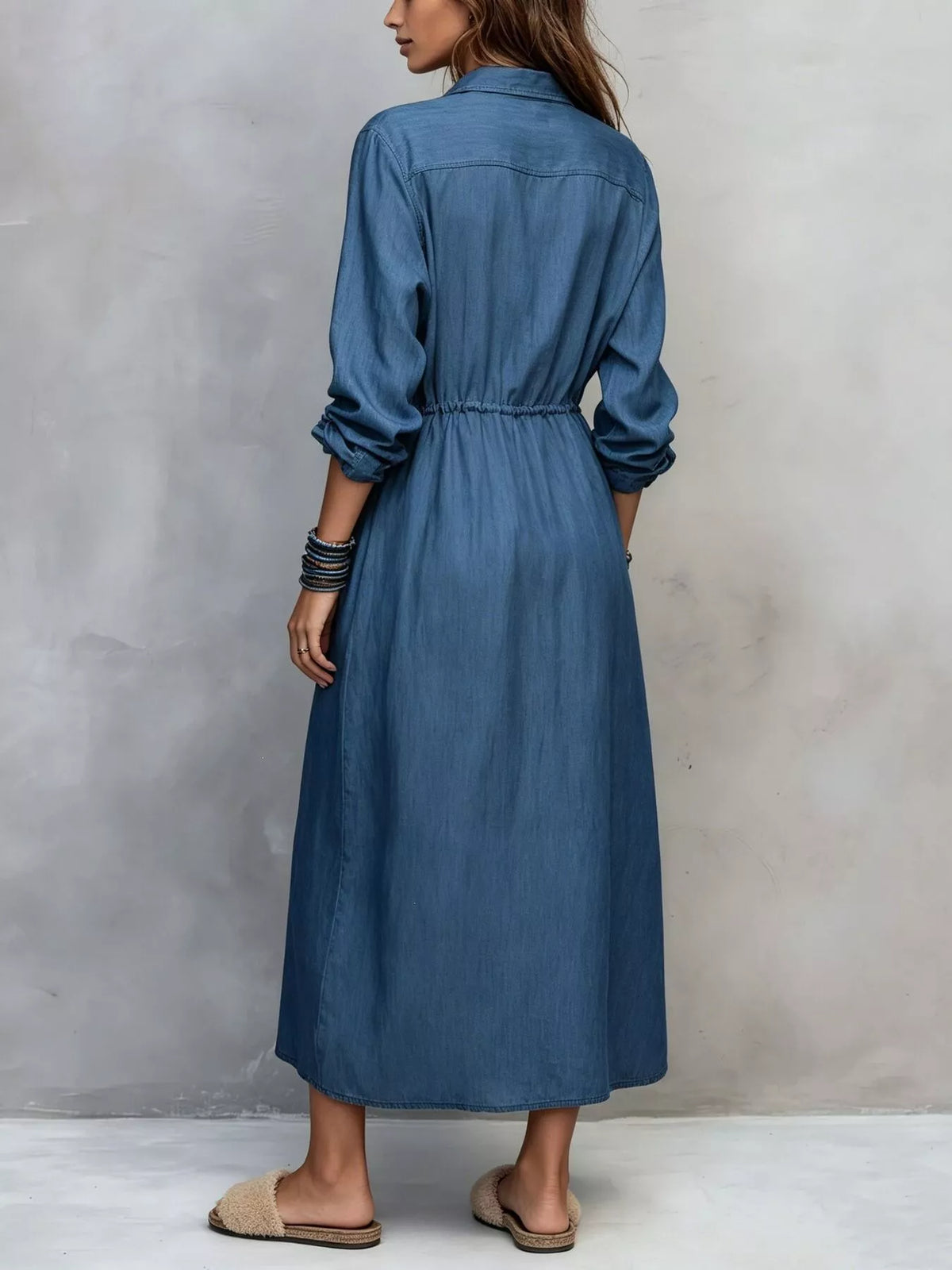 Long-sleeve shirt dress