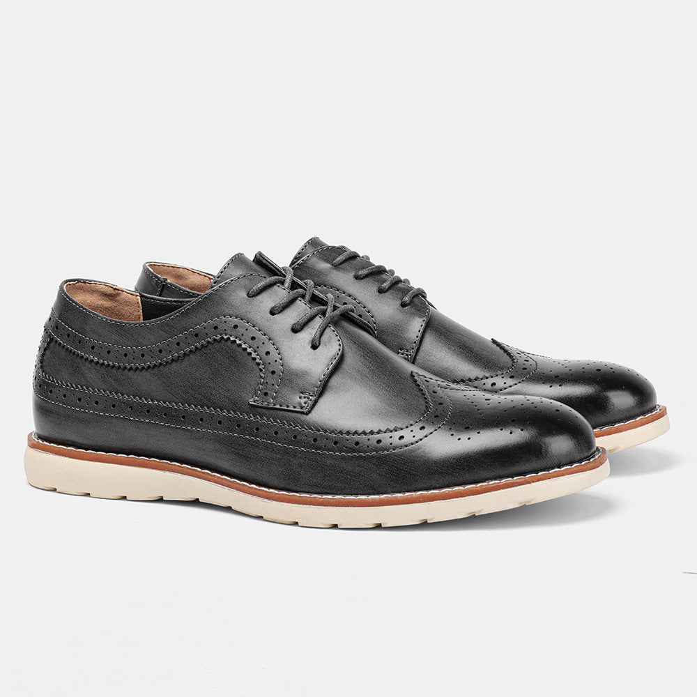 Wingtip brogue shoes, Black, side