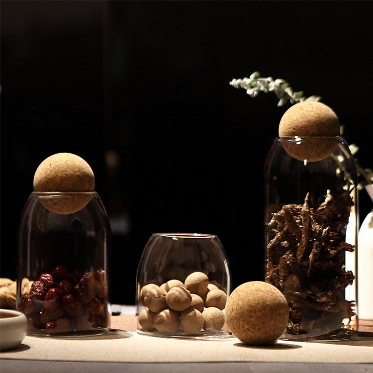 Cork-top glass jars
