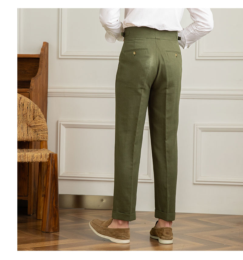 Side-adjuster pleated trousers