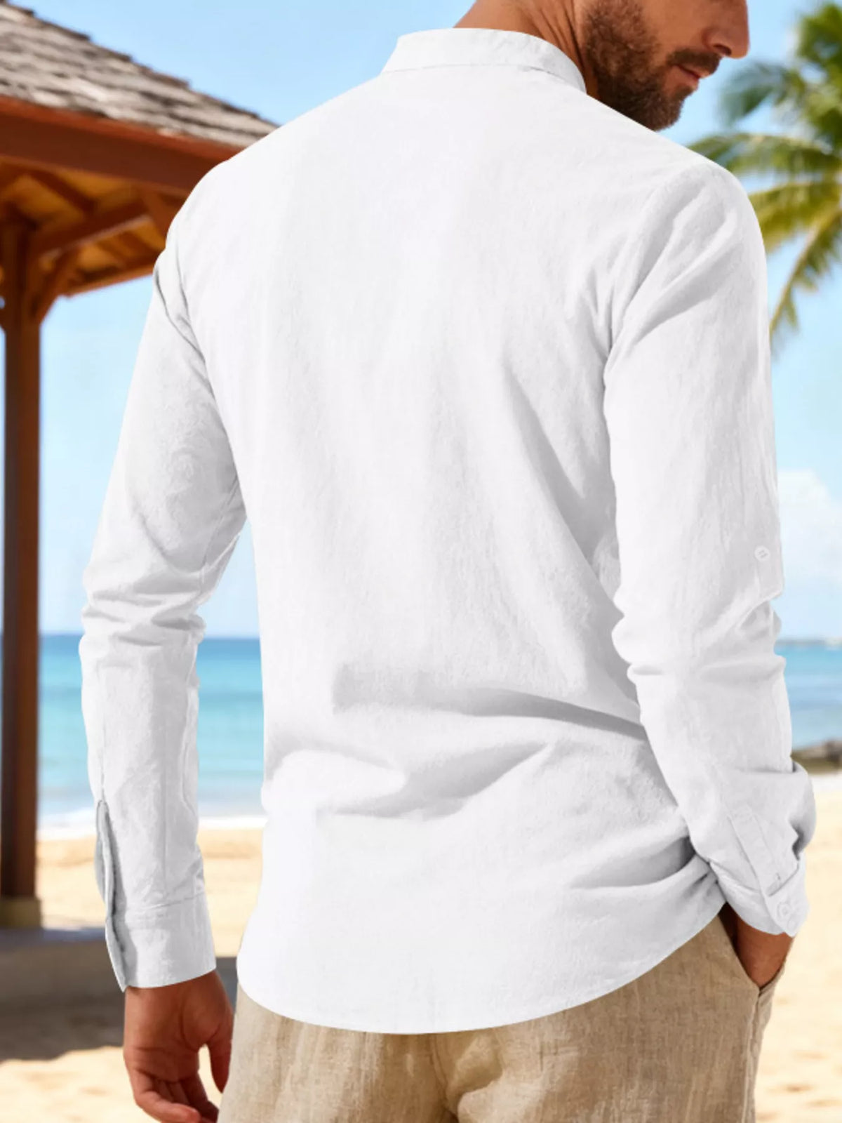Lace-up linen shirt