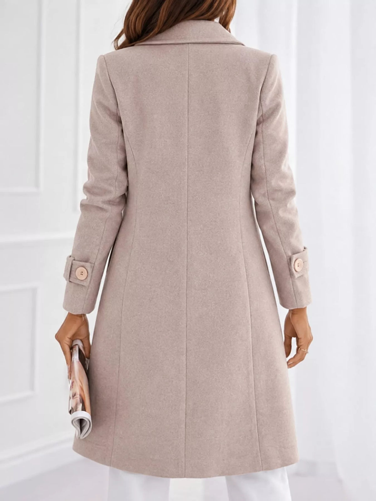 Double-Breasted Long Trench Outerwear