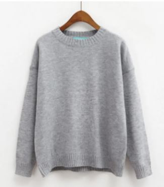Relaxed pullover sweater – grey