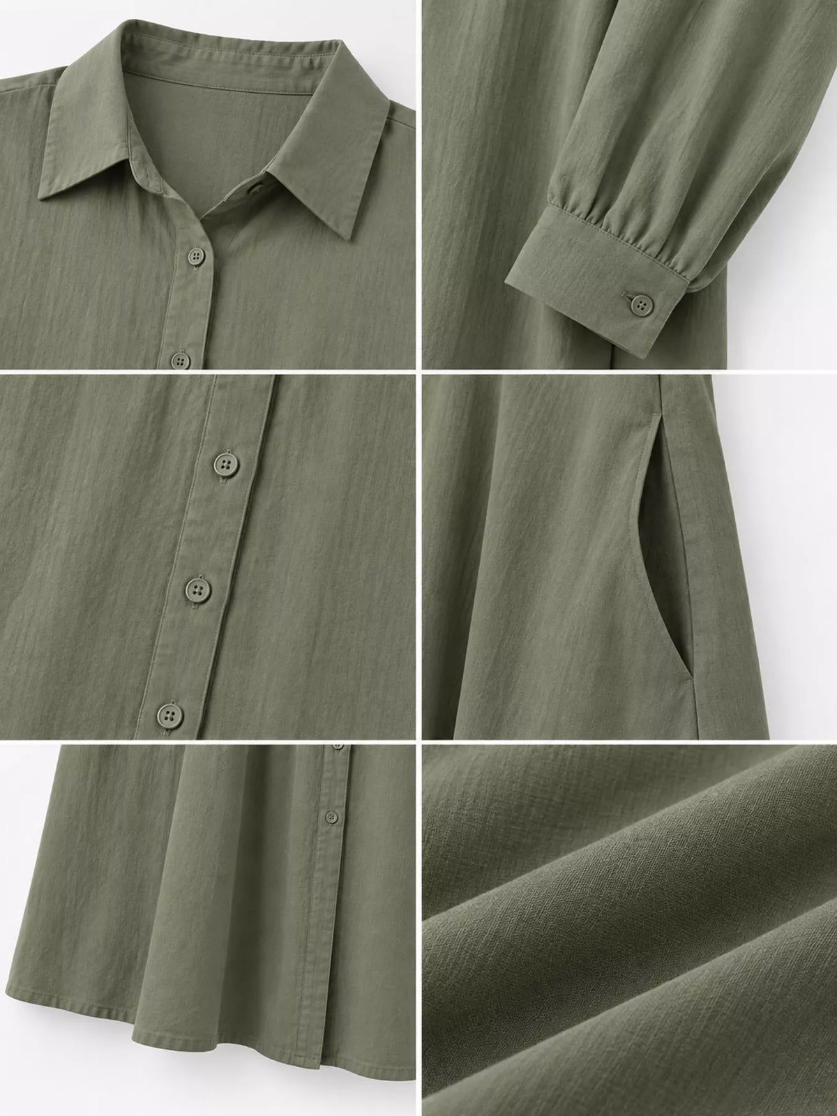 Button front long sleeve maxi shirt dress