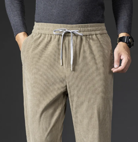 Corduroy drawstring trousers