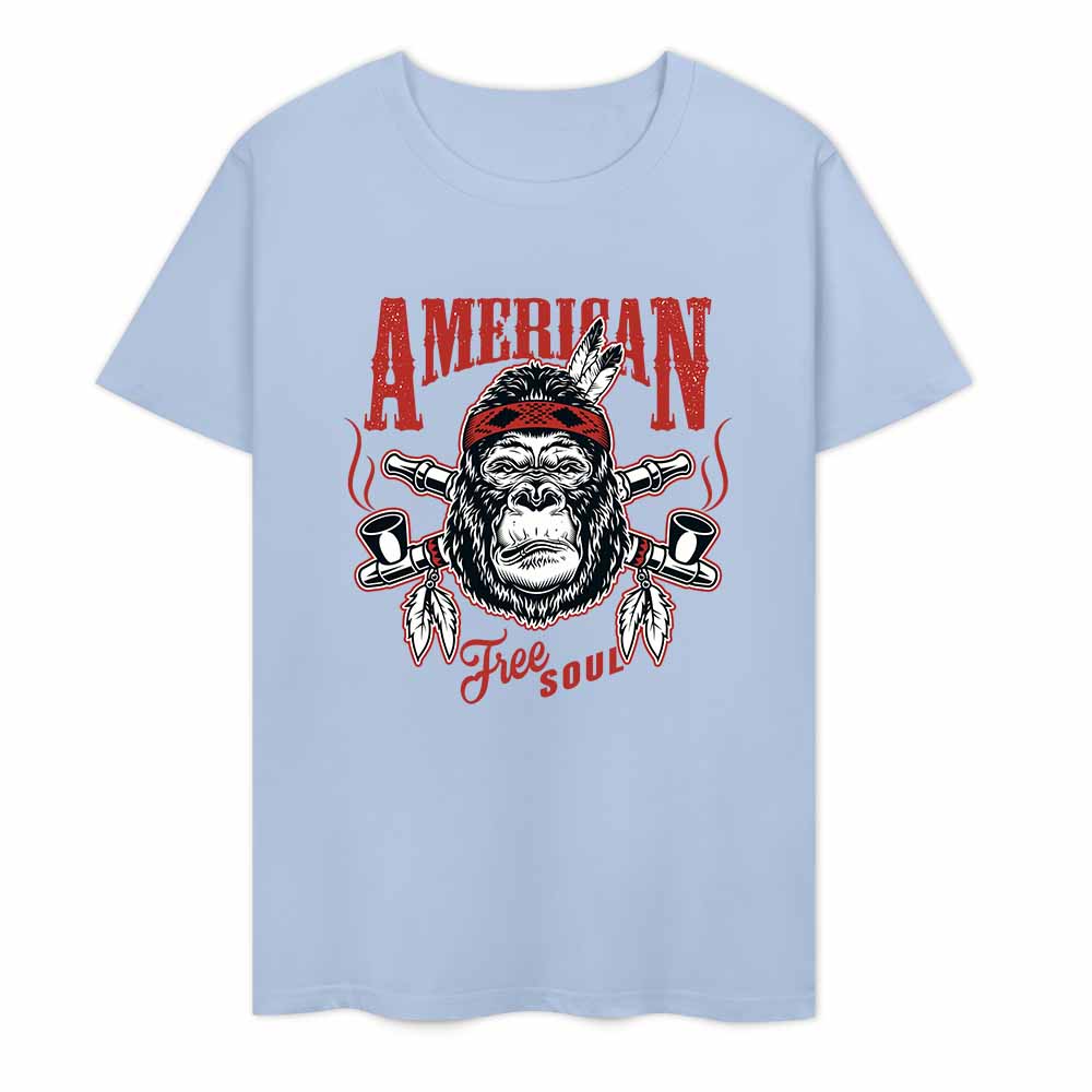 New 2025 Pure cotton short sleeved T-shirt Front print Multiple colors