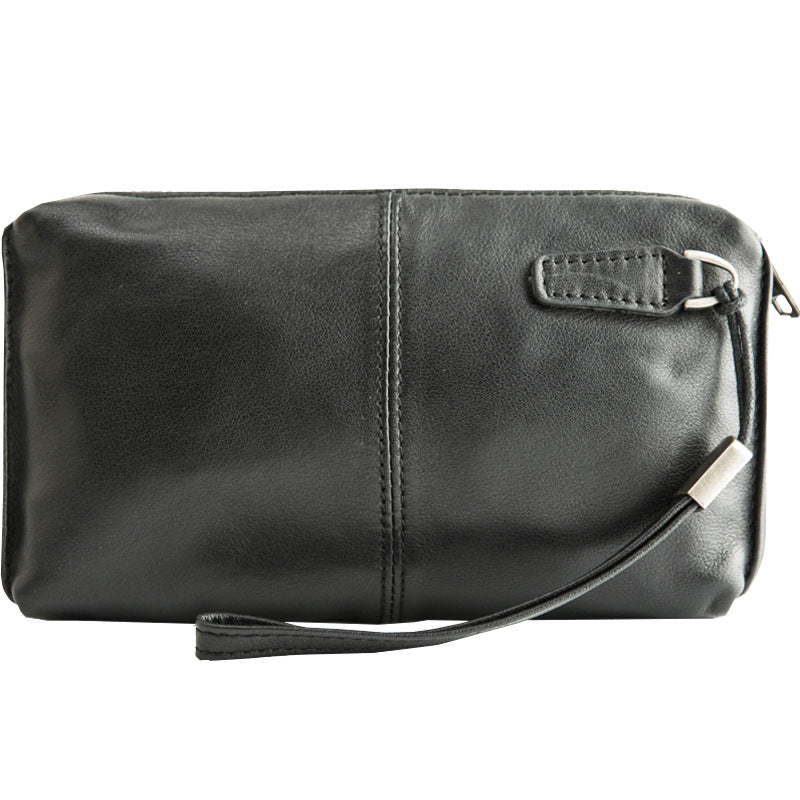 Leather zip travel wallet