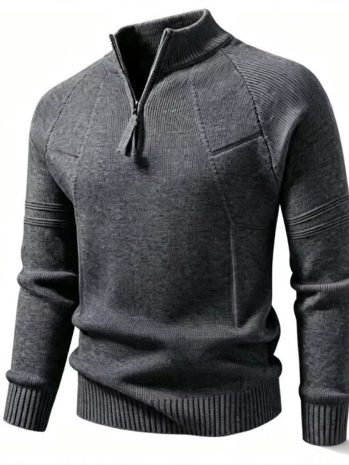 Ribbed quarter-zip sweater