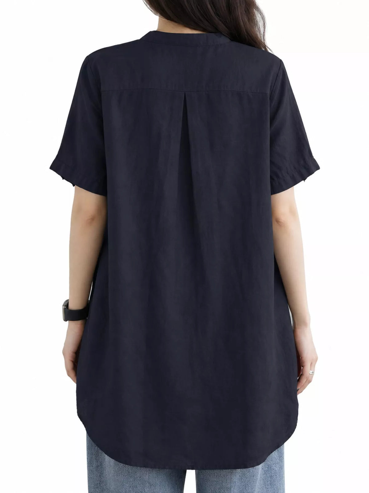 Oversized notched blouse