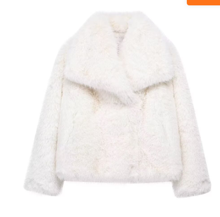 Plush teddy coat – white