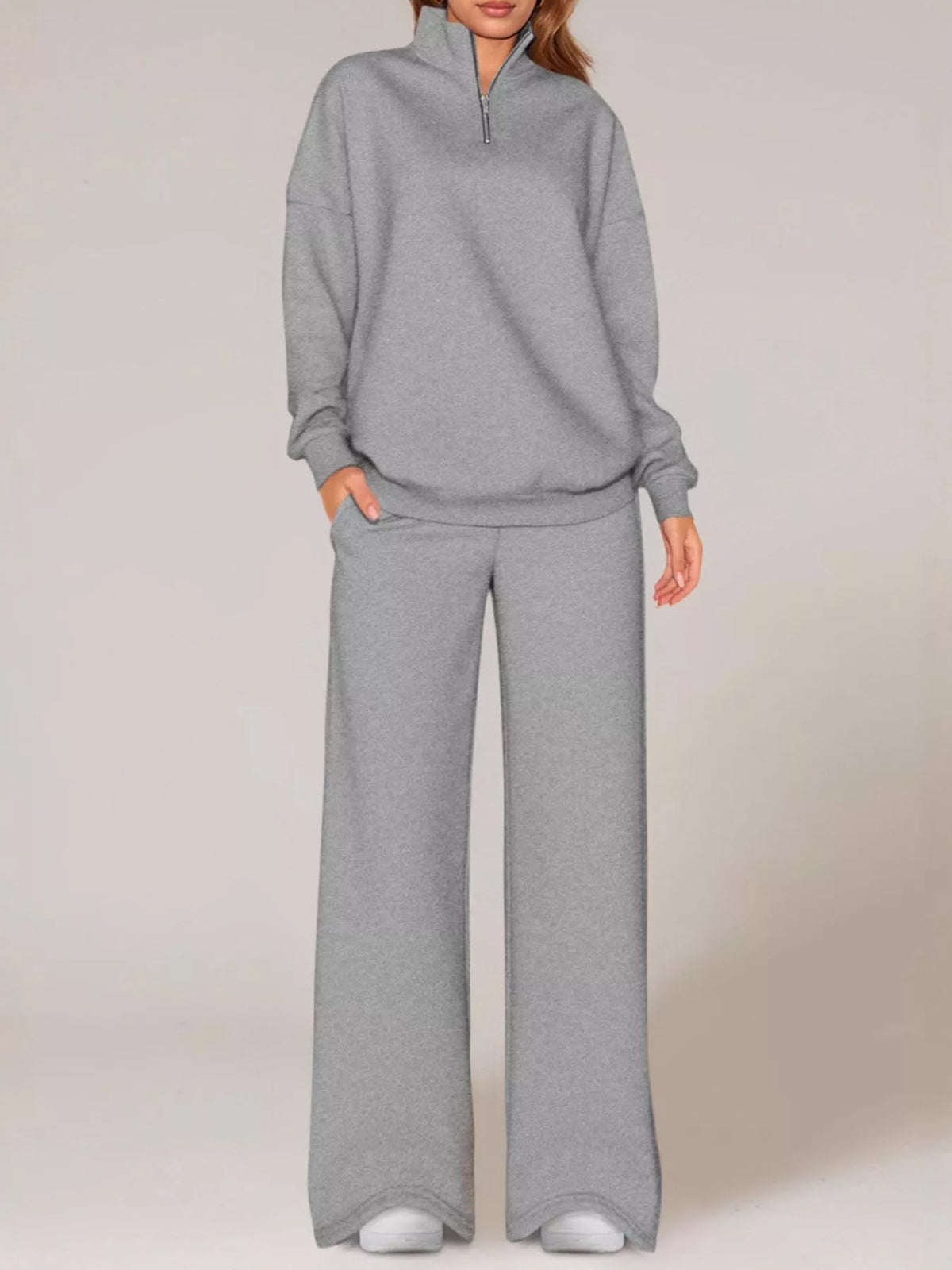 Half-zip sweatshirt set