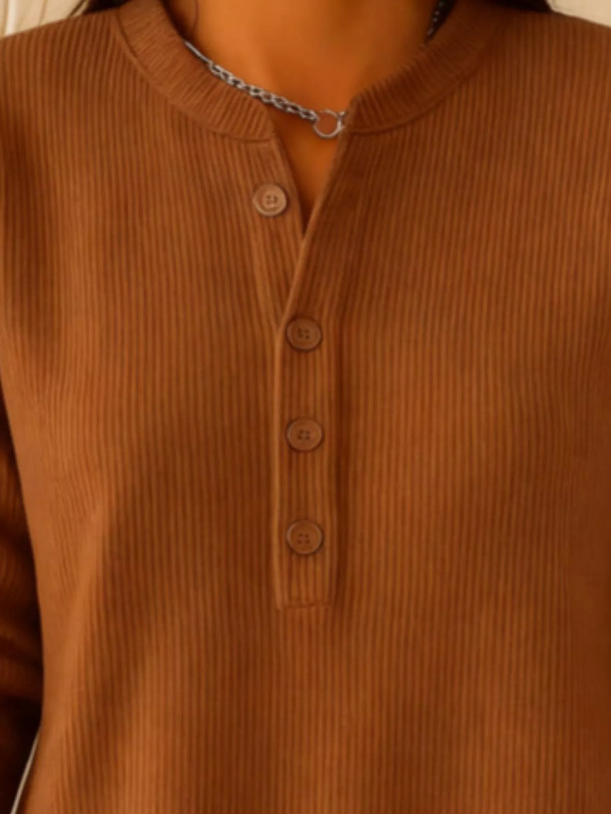 Corduroy button top