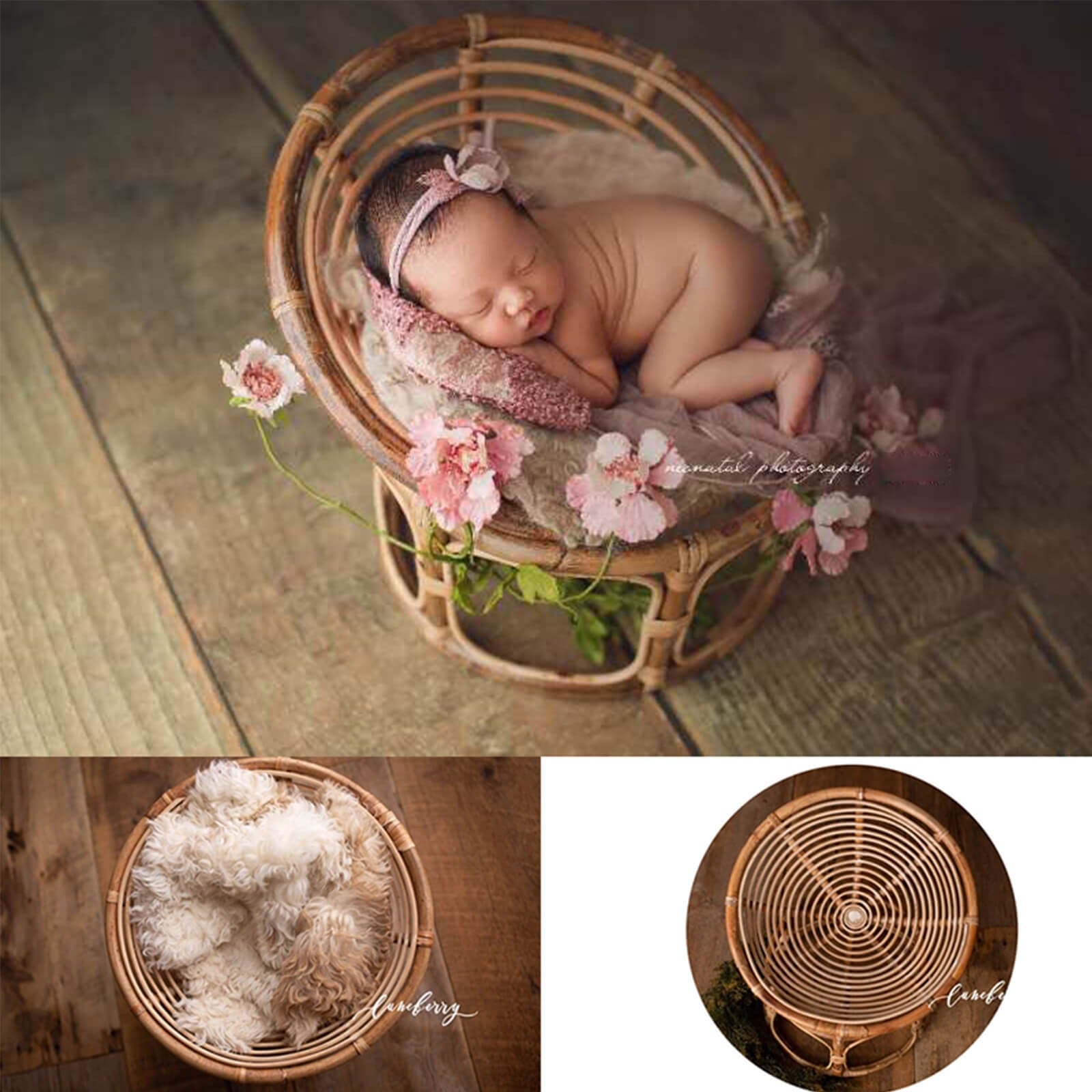 Newborn photography props rattan chair studio shooting supplies auxiliary shooting props handmade